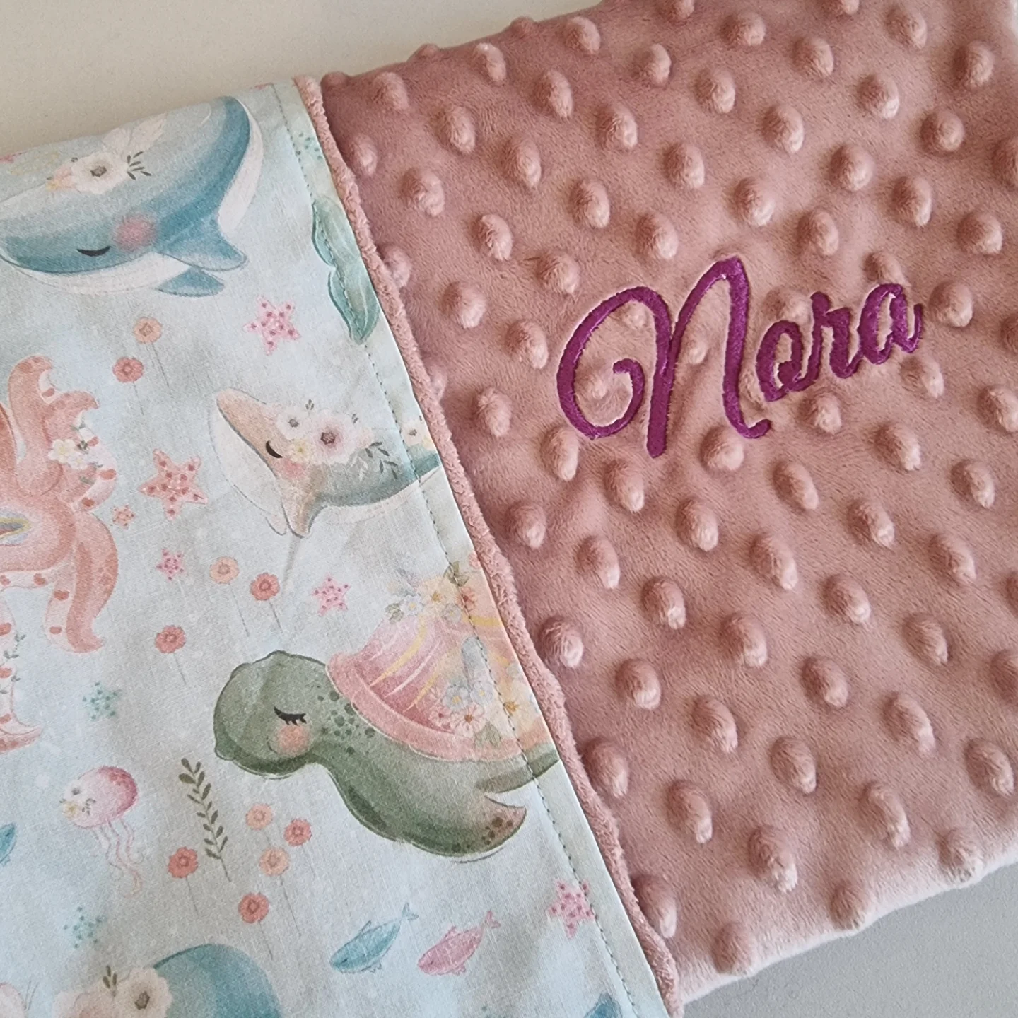 Création textile personnalisée faite main, cadeau de naissance