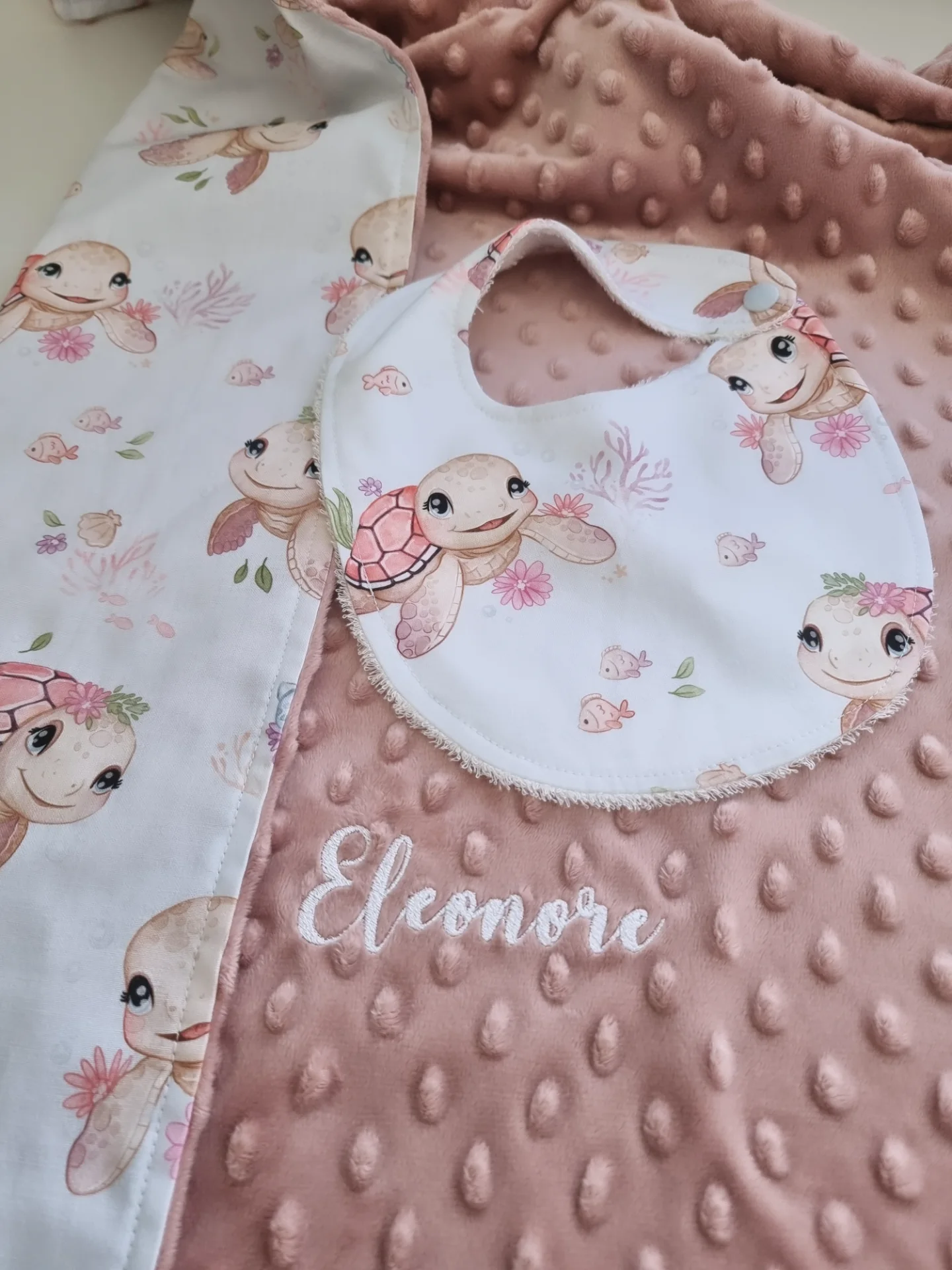 Création textile personnalisée faite main, cadeau de naissance