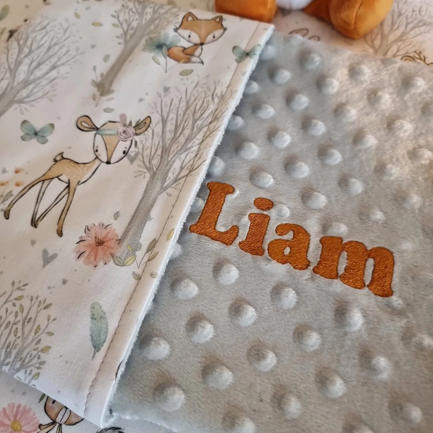 Création textile personnalisée faite main, cadeau de naissance
